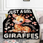 Giraffe Blanket for Girls Just A Girl Who Loves Giraffe Gifts for Women Soft Cozy Flanne Throw Blanket for Bedding Sofa Camping 90x120inches