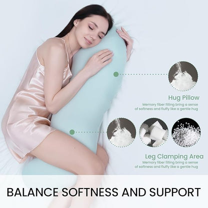 Body Pillows for Adults, Full Body Pillow for Side Sleepers, Long Body Pillow for Bed, Pea Pod Shape Long Pillow for Pregnancy Sleeping Full Body Support