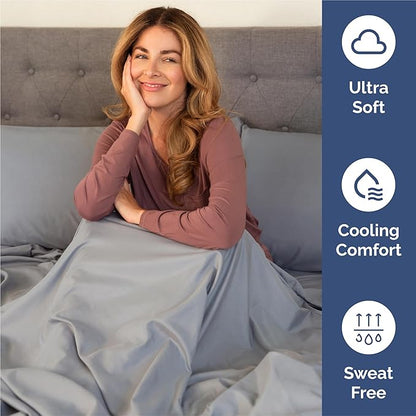 King Size 4 Piece Sheet Set - Comfy Breathable & Cooling Bed Sheets Set - Hotel Luxury Bedding for Women, Men, Kids, Teens, Boys & Girls - Deep Pockets, Soft and Wrinkle Free - Oeko-Tex - Steel Blue