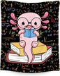 Axolotl Blanket - Reading Blankets for Toddler/Kids/Teens - 40x50 Inch Soft Flannel Daughter Gifts Throw for Couch Office