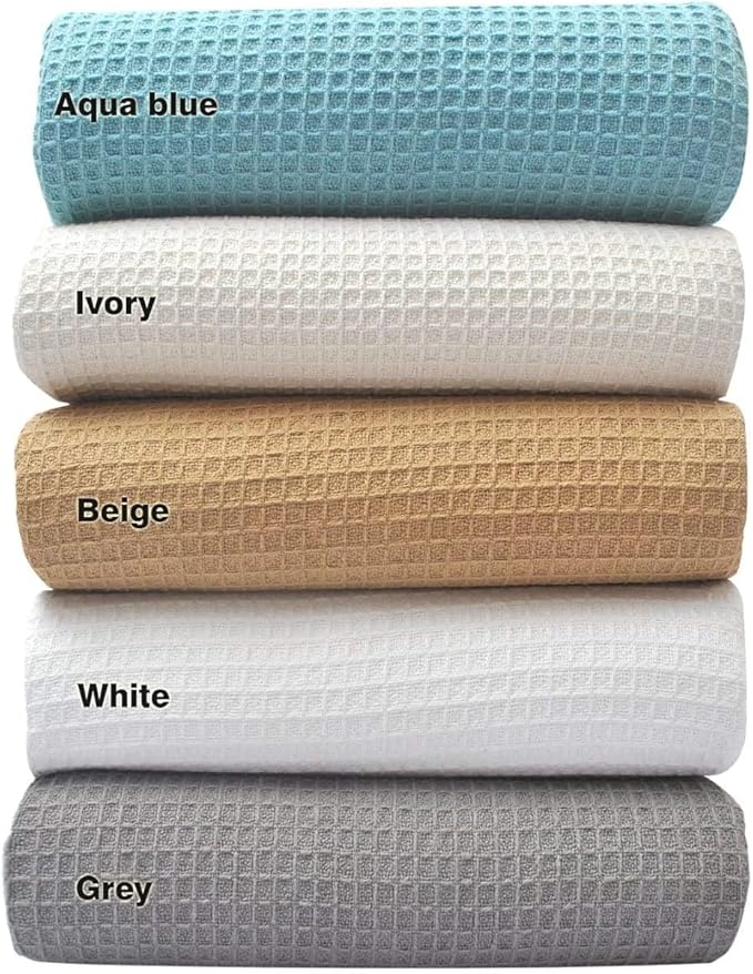 Tex Trend 100% Cotton Blanket – Soft and Breathable Twin XL Waffle Blanket – for Christmas & All Season Comfort – Suitable for Bed Layering, Sofa, Couch - Light Grey (60”x90”)
