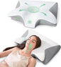 Memory Foam Cervical Pillow, 2-in-1 Ergonomic Neck Support Pillow with Armrest & Ear Hole, Contour Orthopedic Bed Pillow for Pain Relief, Adjustable Height for Side, Back & Stomach Sleepers