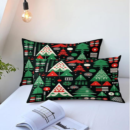 Christmas Duvet Cover Bedding Sets King Size for Kids Girls Teens, Christmas Petal Country Bedding Décor, 1 Duvet Cover and 2 Pillow Shams - 70x90 inches