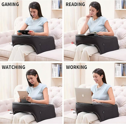 Reading Pillow, Lap Desk, Laptop Pillow for Lap, Large Gaming Pillow for Reading, Working, Gaming or Sitting in Bed Floor Couch(Dark Grey)