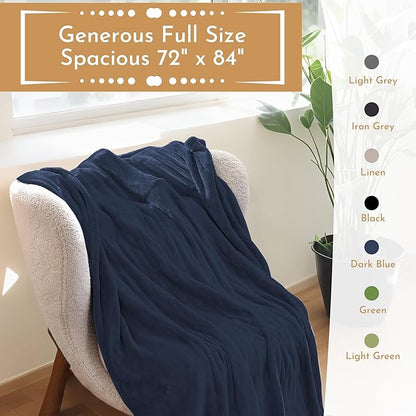 Electric Heated Blanket 72"x84" Full Size Microplush Cover Blanket, 5 Heat Settings & 10 Hours Auto Off, Cozy & Warm for All Night, Machine Washable, Dark Blue