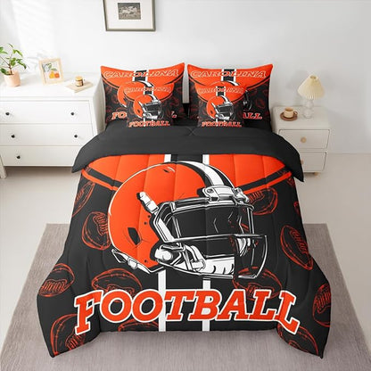 Feelyou Football Comforter Set Full Size 7 Pieces Ball Games Bedding Set for Kids Boys Girls Rugby Bed in a BagFootball Bedroom Decor Rugby Sports