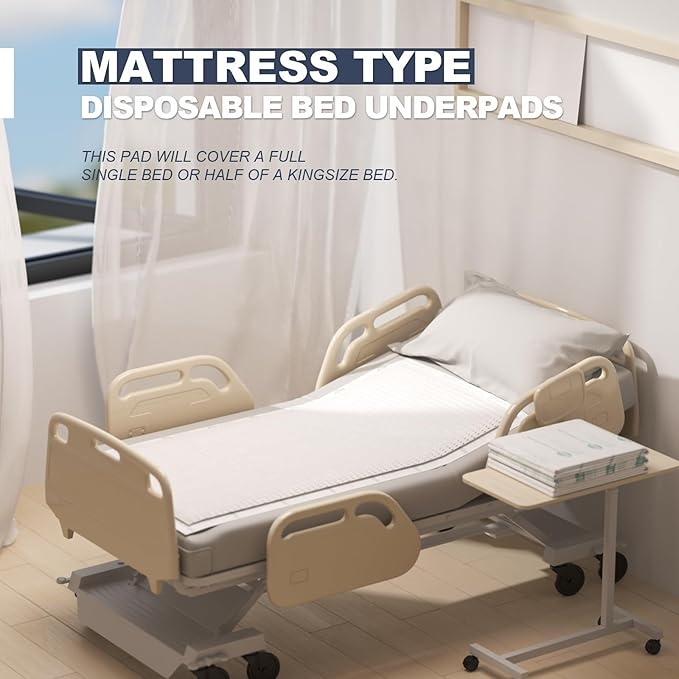 Heavy Duty Underpads 40"X60" Super Sized Chucks Pads 270 Grams Disposable Bed Pads with Strength Cloth Backing Extra Absorption Pads for Incontinence (100X152CM, 15 Count, Discreet Packaging)