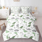Feelyou Cute Dinosaur 7 Piece Bedding Set Green Grey Dinosaur Comforter Set with Sheets for Kids Boys Girls Nutrue Palm Tree Bed in a Bag Animal Theme Bed Set Soft Lightweight