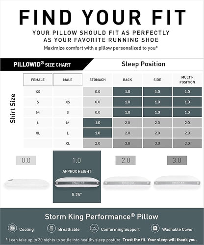 Bedgear Storm Performance Pillow 1.0 – Cooling Bed Pillow for Hot Sleepers, Medium Firm Support for All Sleep Positions – Dual-Sided Comfort, Breathable Air-X Mesh, Washable Ver-Tex Cover, 20” x 36”
