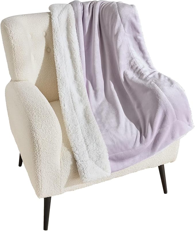 NANPIPER Warm Sherpa Blanket for Couch, Soft Fleece for Winter, Fuzzy Plush Small Throw Gift for Baby, Lavender 30x40 Inches