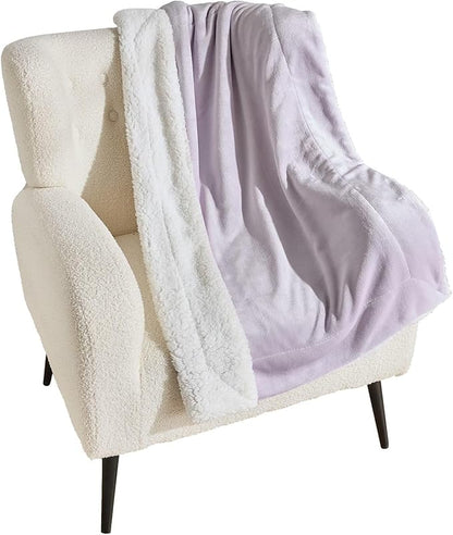 NANPIPER Warm Sherpa Blanket for Couch, Soft Fleece for Winter, Fuzzy Plush Small Throw Gift for Baby, Lavender 30x40 Inches