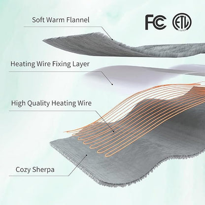 ESTINGO Heated Blanket Electric Blanket Twin Size, Fast Heating & Overheating Protection, Ultra Soft Twin Electric Heating Blanket with 5 Heating Levels & 10 Hours Auto Off, 62"x84", Forest Green