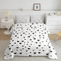 Feelyou Heart Shaped Comforter Set for Girls Boys Kids Toddler Size Soft Kawaii Comforter Room Decor Love Bedding Set Black White Duvet Set