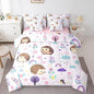Erosebridal 7 Pieces Bed in a Bag Twin Bedding Set with Sheets,Floral Hedgehog Comforter Sets for All Season,1 Comforter, 2 Cushion Covers, 1 Flat Sheet, 1 Fitted Sheet, 2 Pillowcases