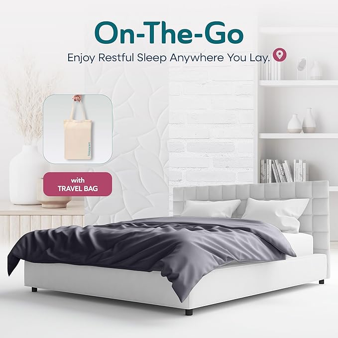 Sleepgram Supima Machine Washable 400 Thread Count Cotton Silver Ion Infused Luxury Zippered Duvet Cover with Travel Bag, Queen, Grey Stone