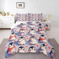 Cute Penguin Comforter Set Twin Size for Kids Geometric Love Heart Bedding Sets All Season Kawaii Wildlife Animal Quilt Set Bedroom Decor Cartoon Penguins Down Comforter,2Pcs