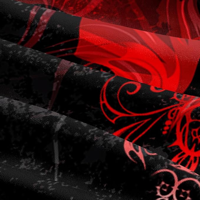 Goth Duvet Cover with Pillow Shams Gothic Bedding Sets Red Bat Wing Patterns Skull Bed Set Queen Size
