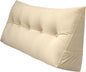 Triangular Reading Bed Rest Pillow Large Bolster Cushion Headboard Backrest Wedge Pillow with Removable Cover and Two Large Side Pockets (Beige, California King: 71 x 8 x 20 inches)