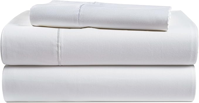 LANE LINEN 100% Egyptian Cotton Extra Long Twin Sheets, Soft & Comfy No Pill Fade Resistant Twin XL Sheet Sets Perfect for Hospital Beds and Dorm Room, 15" Deep Pocket - White
