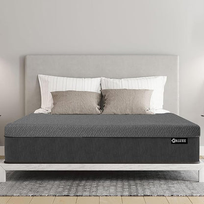 VALUXE 3 Inch Gel Memory Foam Mattress Topper Twin XL Size High Density Cooling Pad Pressure Relief Bed Topper Grey (with Removable & Washable Bamboo Cover)