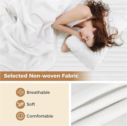 MAT EXPERT Heated Mattress Pad Full, Machine Washable Electric Mattress Pad w/Dual Controller, 9 Heat Settings & 9H Auto Shut-Off, Overheat Protection, Fit Up to 10”, Bed Warmer, 76” x 54”, White