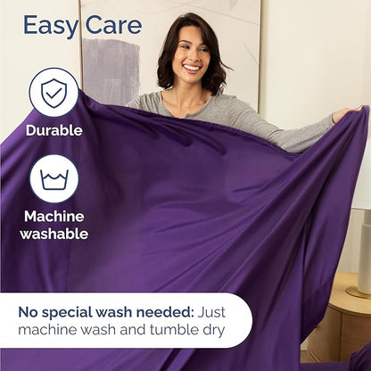 Twin 4 Piece Sheet Set - Comfy Breathable & Cooling - Ultra Soft Hotel Luxury Bedding Set w/ 8-16 Inch Deep Pockets - 1 Flat & 1 Fitted Sheet & 2 Pillowcases - Cozy, Wrinkle Free & Easy Care - Purple