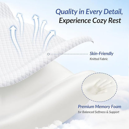 ZIKEE Adjustable Wedge Pillow Headboard Set for Sleeping & After Surgery, Ergonomic Reading Pillow for Sitting in Bed, Bed Wedge with Premium Memory Foam for Back Pain Relief & Support, Leg Elevation
