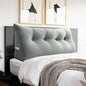 Headboard Pillow - 3 in 1 Large Bed Pillow as Wedge Reading Pillow, Large Couch Daybed Pillow or Positioning Support Backrest Back Cushion for Sitting in Bed Velvet Full Gray
