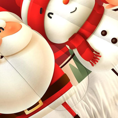 Christmas Comforter Sets Queen Size Xmas Santa Gnomes Bedding Sets Snowing Santa Claus Quilt for Bedroom,1 Comforter + 2 Pillow Cases