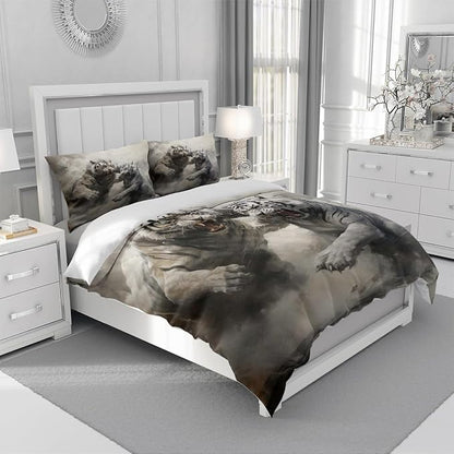 Tiger Bed Duvet Comforter Cover Sets King Size with 2 Pillowcases for Kids Boys Teens Adult Bedroom Decor