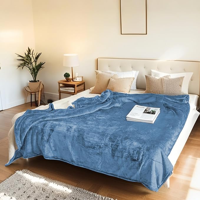 Electric Heated Blanket Full Size 72"x84" - Microplush & Sherpa Fabric Dual-Sided, 6 Heat Settings & 1-10 Hours Auto Off , Cozy Warming Throw for Home, Office, or Bed, Machine Washable，Slate Blue