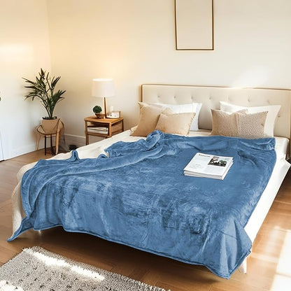 Electric Heated Blanket Full Size 72"x84" - Microplush & Sherpa Fabric Dual-Sided, 6 Heat Settings & 1-10 Hours Auto Off , Cozy Warming Throw for Home, Office, or Bed, Machine Washable，Slate Blue