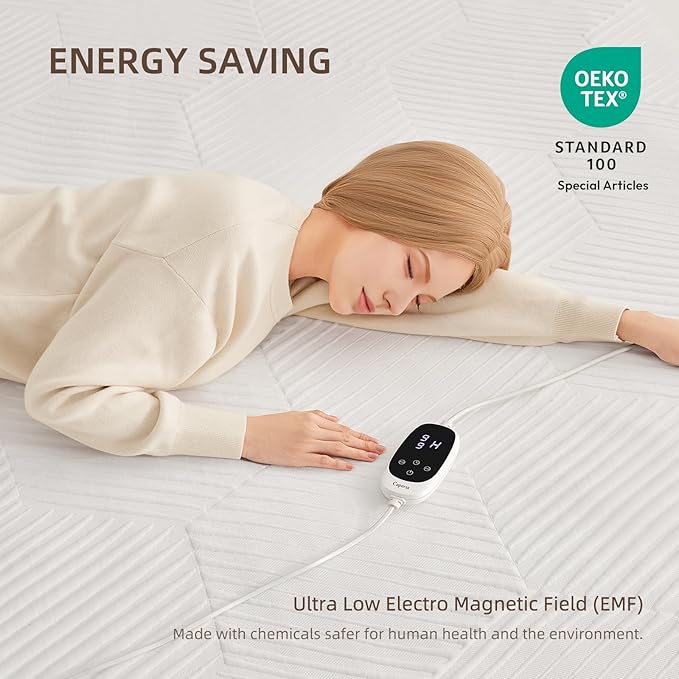 Multizone Waterproof Heated Mattress Pad, Individual Body & Feet Electric Mattress Bed Warmer 9 Heat Settings, 1-12 Hours Auto Off, Deep Pocket, Fast Heating, Machine Washable King, 78" x 80"