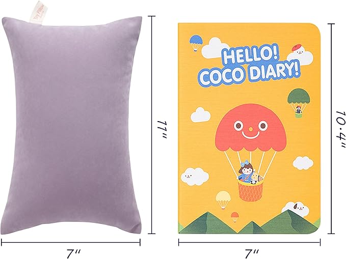 FLXXIE 2 Pack Microfiber Small Mini Pillows, 11x7 Inches, Soft Washable Travel Nap Pillows, Lavender