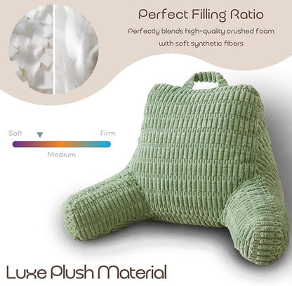 Reading Pillows for Sitting in Bed Adult, Back Rest Pillow for Sitting Up in Bed and Couch, Back Support Chair Pillow Support for Adult Backrest Pillows for Reading (Sage Green)