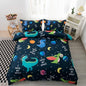 CVHOUSE Space Dinosaur Bedding Set for Boys - Full Size Comforter Set with 1 Duvet Cover and 2 Pillowcases - Boy's Bedroom Decor