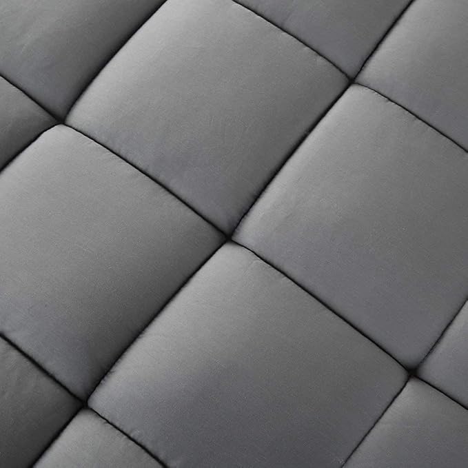 LEISURE TOWN Mattress Pad TwinXL Size Soft Cotton Mattress Cover,Quilted Fitted Mattress Topper with Deep Pocket fits 8-21 inch Mattress,Breathable Fluffy Pillow Top,Cooling Mattress Protector, Grey