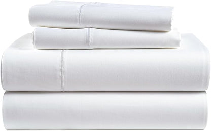 LANE LINEN 100% Egyptian Cotton Full Size Bed Sheets, Soft & Comfy Luxury Hotel Style Thick Full Size Sheets, Fully Elasticized Reinforsed Seams No Pill Natural Cooling - White Sheets