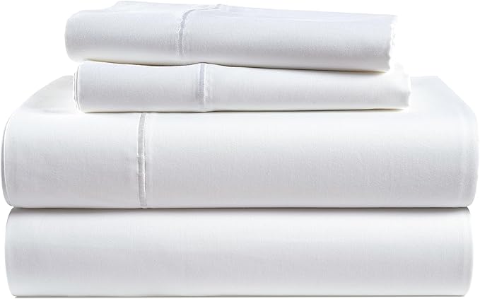 LANE LINEN 100% Egyptian Cotton California King Sheet Sets, Soft & Comfy Luxury Hotel Like Thick Fully Elasticized Bed Sheets, No Pill Fade Resistant Oeko Tex Certfied Cal King Sheets - White