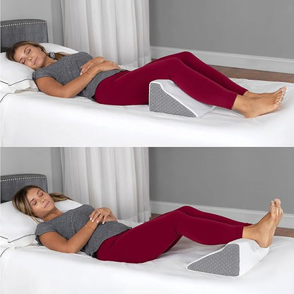 Kölbs Side Wedge Pillow for Sleeping, Back Pillow Wedge Stylish Jacquard, Bed Wedge & Body Positioners Pillow for Side Sleepers, Wedge Pillows for After Surgery, Foam Wedge Pillow, Pregnancy Wedge