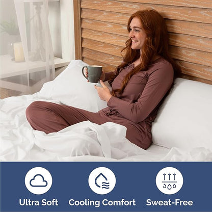 Twin 4 Piece Sheet Set - Comfy Breathable & Cooling - Ultra Soft Hotel Luxury Bedding Set w/ 8-16 Inch Deep Pockets - 1 Flat & 1 Fitted Sheet & 2 Pillowcases - Wrinkle Free & Easy Care - Antique White