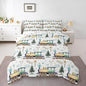 Erosebridal Watercolor Green Train Twin Comforter Set Kids Cartoon Railway Bedding for Boys Toddler Gift, Cute Clouds Stars Transportation Theme Duvet Set with 1 Pillowcase