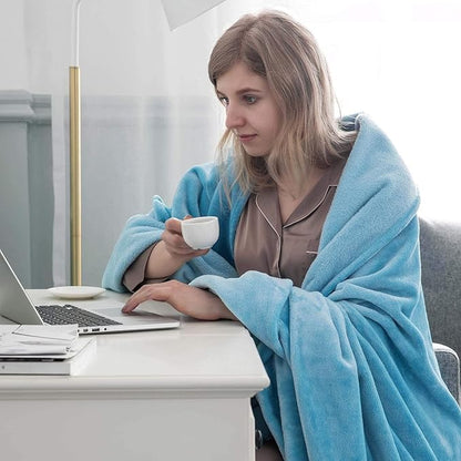 IR Imperial Rooms Fleece Blanket Twin Size 60 x 80 Inches - Super Soft Fluffy Light Blue Throw Blanket for Sofa and Bed - Warm and Cozy Lightweight 400 GSM Microfiber Bed Throws Blankets