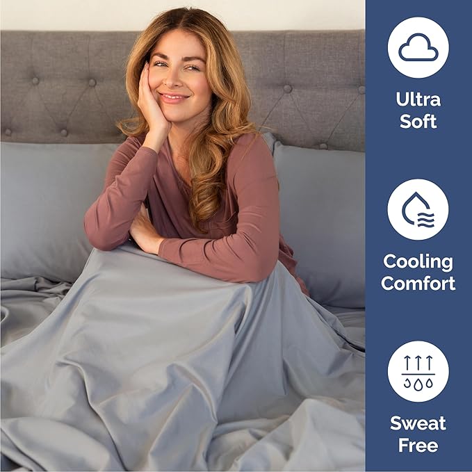 Cal King 6 Piece Sheet Set - Comfy Breathable & Cooling - Soft Hotel Luxury Bedding Set with 8-16 Inch Deep Pockets - 1 Flat & 1 Fitted Sheet & 4 Pillowcases - Wrinkle Free & Easy Care - Steel Blue