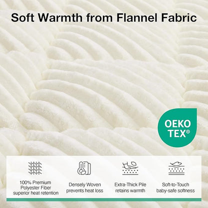 Novilla California King Mattress Topper - Cloud-Like Softness Mattress Pad with Plush Flannel, Electric Blanket Alternative for Cold Sleepers, Deep Pocket 8-21 Inch, Machine Washable
