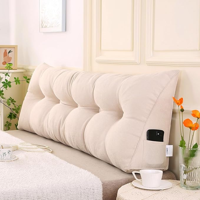 SAMTY Triangular Wedge Pillow headboard California King Size for Couch Large headboard Pillow with Removable Cover Back Rest Pillows for Sitting up in Bed