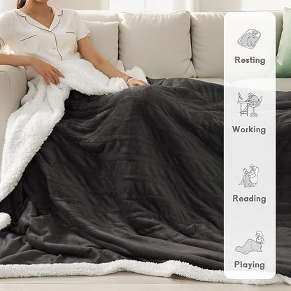 Heated Blanket Electric Blanket Full Size 72''x84'', Soft Flannel Heating Blanket with 1-10 Hour Auto Off - 6 Heat Settings - Machine Washable - Dark Grey