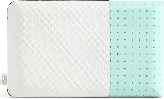 Casual Living Memory Foam Pillow, King Size (1 Count) – White, Hypoallergenic Removable Washable Cover, Soft Support for Back, Stomach & Side Sleepers, Ideal for Dorms & Bedrooms
