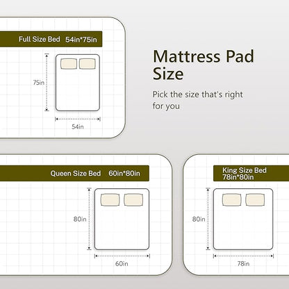 Heated Quilted Wave Mattress Pad,King Size Dual Control,Soft Bed Warmer,10 Heat Settings,1-12 Hours Auto-Off,Fast Heating,ETL Certified,Machine Washable,Fit Up to 18" Deep Pocket,78"x80"