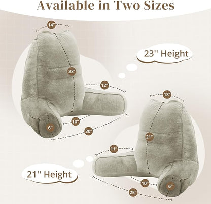 Sasttie Reading Pillow, Pillows for Reading or Relaxing – Ergonomic Support for Head, Neck, Back, and Lumbar, 23-Inch, Linen